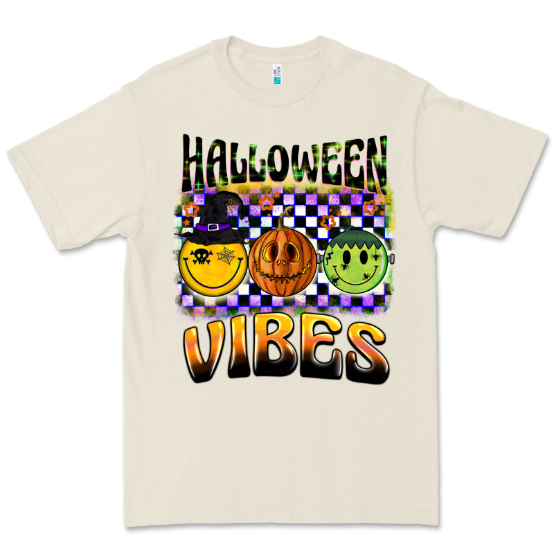 Halloween Vibes Smiley Face Premium Tee by BarkalooDesign | Teevron