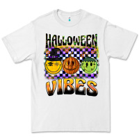 White halloween vibes smiley face Premium Tee - BarkalooDesign