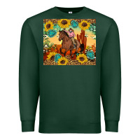Sports Green cowgirl Premium Sweatshirt - Artiststas