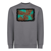 Storm western leopard turquoise glitter tooled leather Heavyweight Sweatshirt - FaDigitalArtStudio