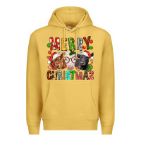 Antique Gold Merry christmas calfs Premium Hoodie - FaDigitalArtStudio