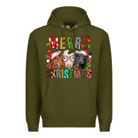 Army Green Merry christmas calfs Premium Hoodie - FaDigitalArtStudio