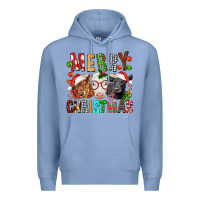 Colony Blue Merry christmas calfs Premium Hoodie - FaDigitalArtStudio