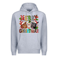 Heather Grey Merry christmas calfs Premium Hoodie - FaDigitalArtStudio