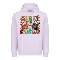 Lilac Merry christmas calfs Premium Hoodie - FaDigitalArtStudio