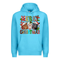 Ocean Blue Merry christmas calfs Premium Hoodie - FaDigitalArtStudio