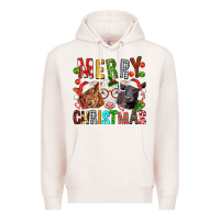 Pale Pink Merry christmas calfs Premium Hoodie - FaDigitalArtStudio