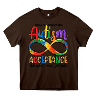 Chocolate Brown autism acceptance Heavy Core Tee - LillyAllenDesigns