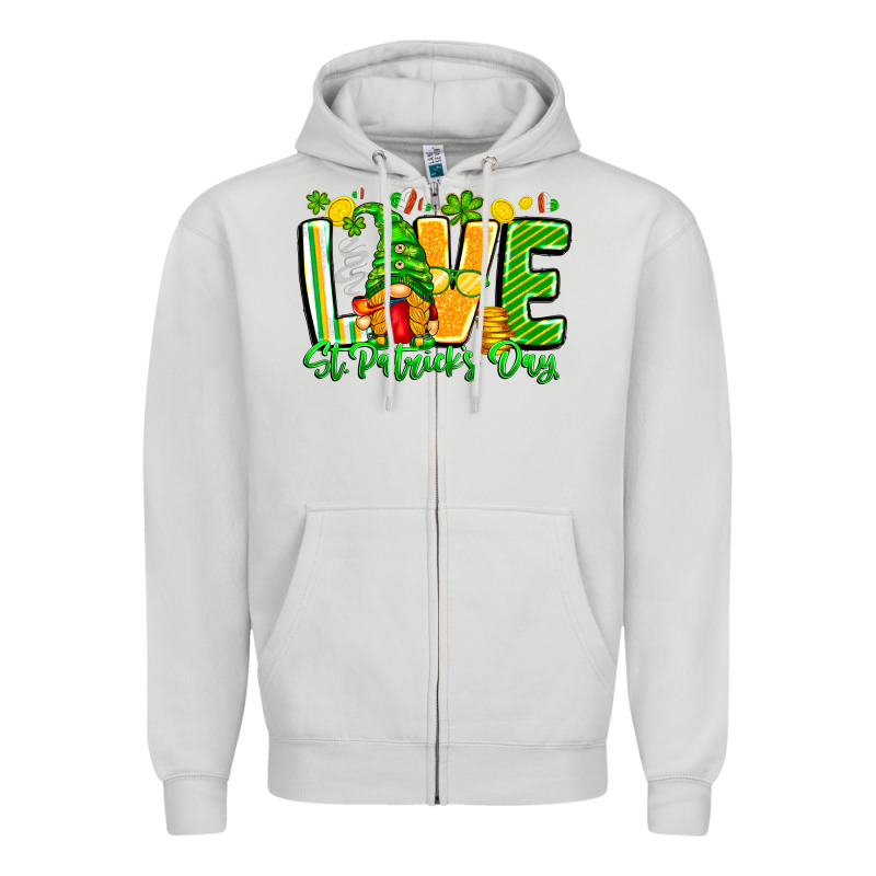 Love St Patricks Day Zipper Hoodie by CowhideDigitalArt | Teevron