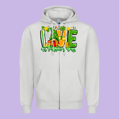 Love St Patricks Day Zipper Hoodie Designed By Cowhidedigitalart