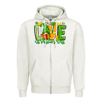 Oatmeal Heather love st patricks day Zipper Hoodie - CowhideDigitalArt