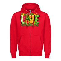 Red love st patricks day Zipper Hoodie - CowhideDigitalArt