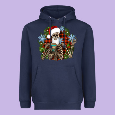Santa Skeleton Christmas Heavyweight Hoodie Designed By Artiststas