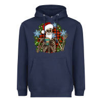 Navy Santa skeleton christmas Heavyweight Hoodie - Artiststas