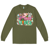 Army Green Easter vibes Easter Day Long Sleeve Tee - HowdyJamesFarm