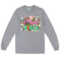 Heather Grey Easter vibes Easter Day Long Sleeve Tee - HowdyJamesFarm