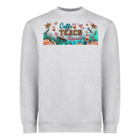 Heather Grey coffe teach repeat libbey glass Heavyweight Sweatshirt - BundleAndBundleShop