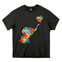 Asphalt autism awareness elephant Heavy Core Tee - LillyAllenDesigns