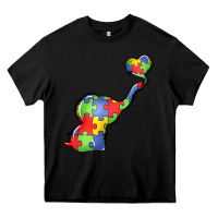 Black autism awareness elephant Heavy Core Tee - LillyAllenDesigns
