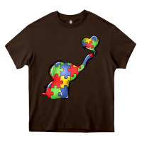 Chocolate Brown autism awareness elephant Heavy Core Tee - LillyAllenDesigns