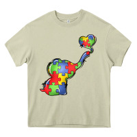 Mossy autism awareness elephant Heavy Core Tee - LillyAllenDesigns