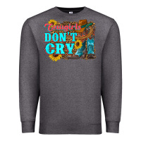Charcoal Heather cowgirls don't crty boots hat sunflowers Premium Sweatshirt - Artiststas