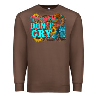 Chestnut cowgirls don't crty boots hat sunflowers Premium Sweatshirt - Artiststas