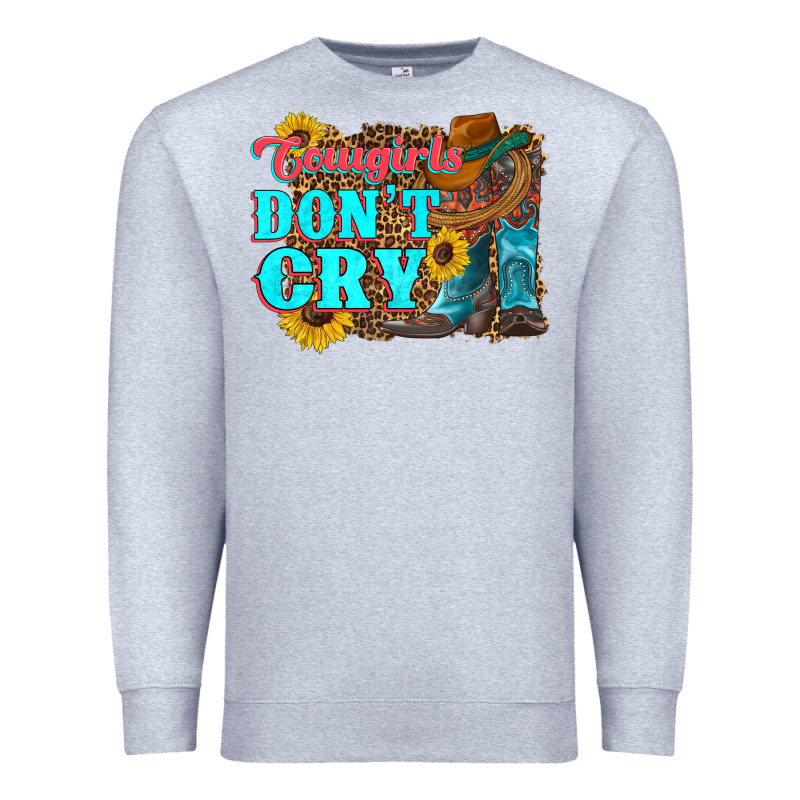 Cowgirls Don't Crty Boots Hat Sunflowers Premium Sweatshirt by Artiststas | Teevron