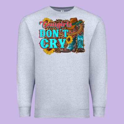 Cowgirls Don't Crty Boots Hat Sunflowers Premium Sweatshirt Designed By Artiststas