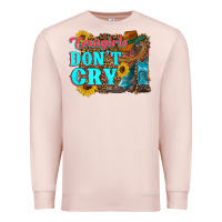 Pale Pink cowgirls don't crty boots hat sunflowers Premium Sweatshirt - Artiststas