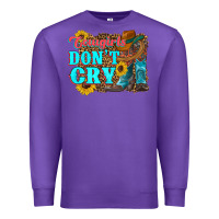 Purple cowgirls don't crty boots hat sunflowers Premium Sweatshirt - Artiststas