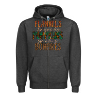 Charcoal Heather flannels hayrides pumpkins bonfires Zipper Hoodie - CowhideDigitalArt
