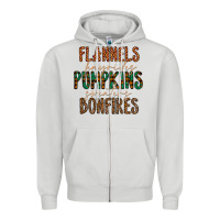 Dove Grey flannels hayrides pumpkins bonfires Zipper Hoodie - CowhideDigitalArt