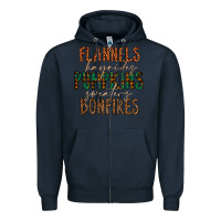Navy flannels hayrides pumpkins bonfires Zipper Hoodie - CowhideDigitalArt