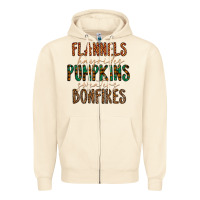 Sandshell flannels hayrides pumpkins bonfires Zipper Hoodie - CowhideDigitalArt