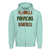 Seafoam flannels hayrides pumpkins bonfires Zipper Hoodie - CowhideDigitalArt
