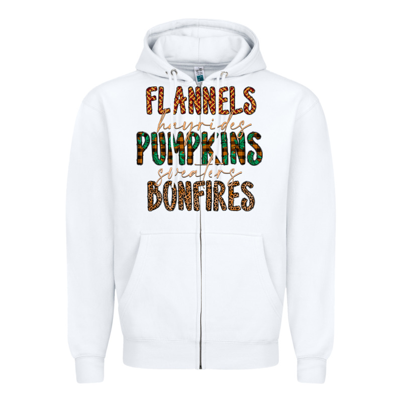Flannels Hayrides Pumpkins Bonfires Zipper Hoodie by CowhideDigitalArt | Teevron
