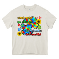 Cream what makes you different is what makes  you beauti Heavy Core Tee - LillyAllenDesigns