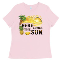 Bubblegum Pink here comes the sun Ladies Tee - BarkalooDesign