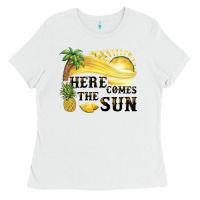 White here comes the sun Ladies Tee - BarkalooDesign