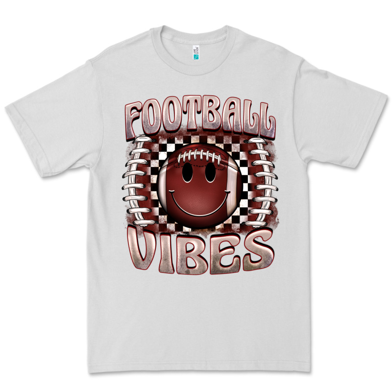 Football Vibes Smiley Face Premium Tee by BarkalooDesign | Teevron