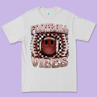Football Vibes Smiley Face Premium Tee Designed By Barkaloodesign