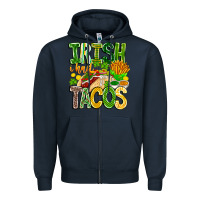 Navy Irish i Had Tacos Zipper Hoodie - CowhideDigitalArt
