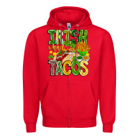 Red Irish i Had Tacos Zipper Hoodie - CowhideDigitalArt