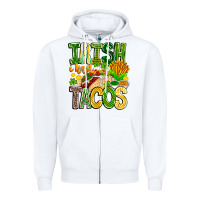 White Irish i Had Tacos Zipper Hoodie - CowhideDigitalArt