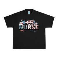 Black American Nurse 4th of july Urban Heavy Tee - HowdyJamesFarm