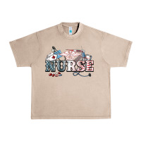 French Oak American Nurse 4th of july Urban Heavy Tee - HowdyJamesFarm