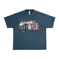 Midnight Navy American Nurse 4th of july Urban Heavy Tee - HowdyJamesFarm