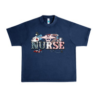 Navy American Nurse 4th of july Urban Heavy Tee - HowdyJamesFarm