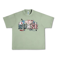 Oil Green American Nurse 4th of july Urban Heavy Tee - HowdyJamesFarm
